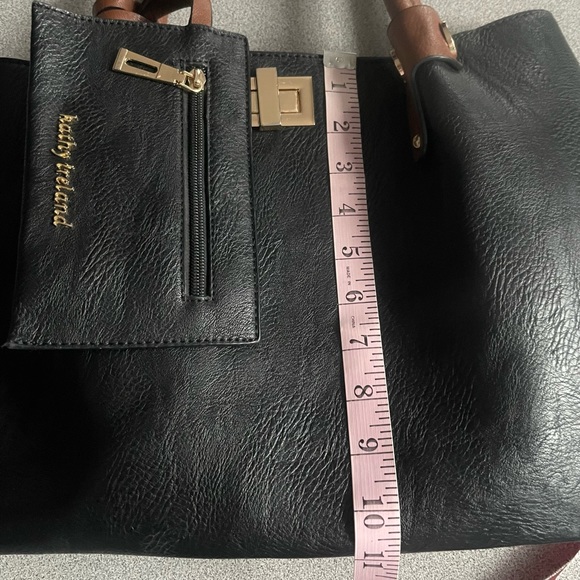 Kathy Ireland Black & Brown Faux Leather Handbag - Picture 15 of 16